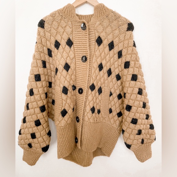 Bloggers Favorite- ZARA NEW WOMAN QUILTED KNIT JACKET CARDIGAN CAMEL 580… - Picture 2 of 12